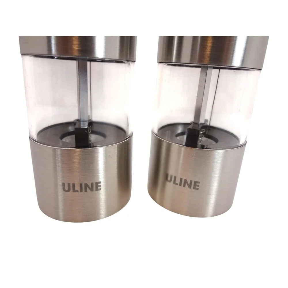 Automatic Salt & Pepper Grinders‎ Set OS Silver New Stainless Steel